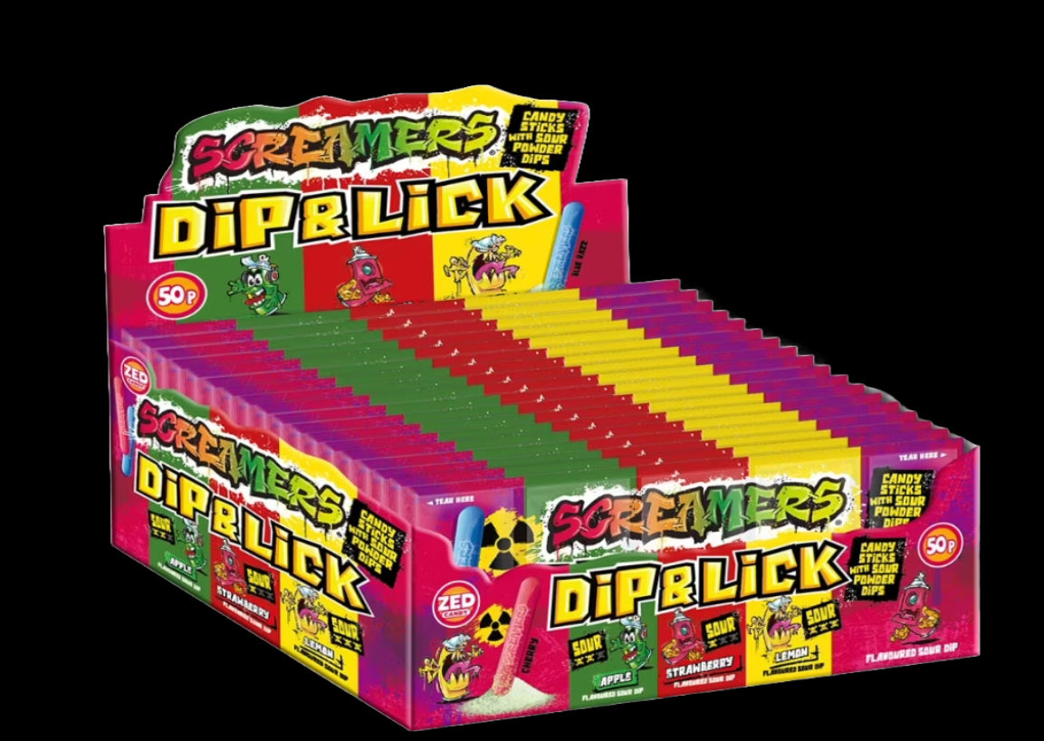 Screamers sour dip & lick