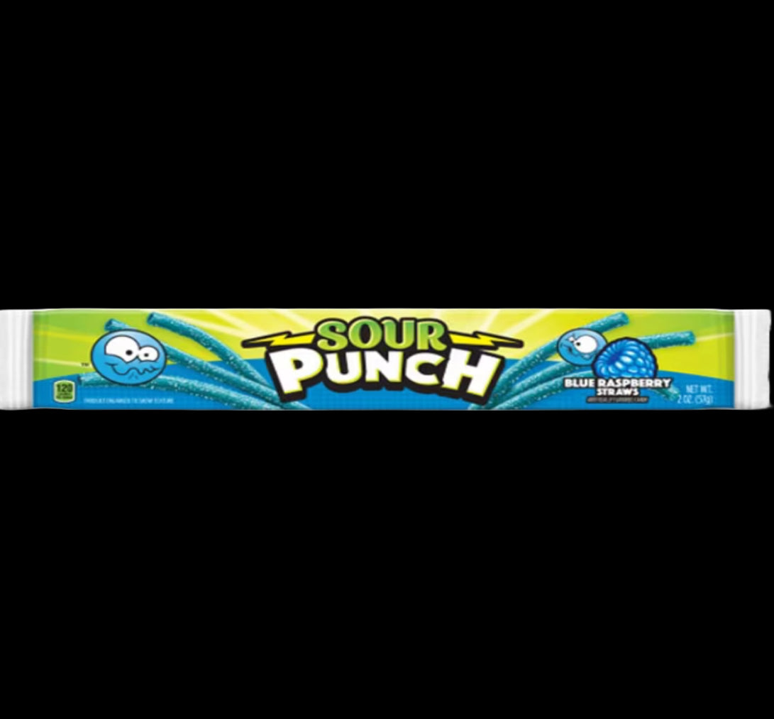 Sour punch blue raspberry straws
